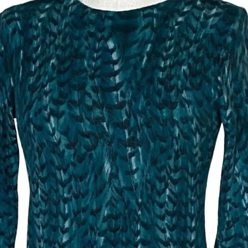 Talbots Pure Cashmere Teal Feather Sweater - Picture 5 of 16